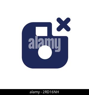 Cancel saving black pixel perfect solid ui icon Stock Vector