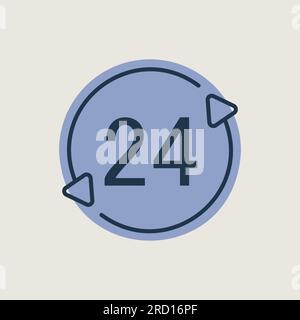 Service twenty four hours vector icon. E-commerce sign. Graph symbol for your web site design, logo, app, UI Stock Vector