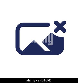 Remove photo file black pixel perfect solid ui icon Stock Vector