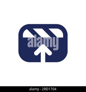 Export video file black pixel perfect solid ui icon Stock Vector