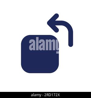 Rotate black pixel perfect solid ui icon Stock Vector