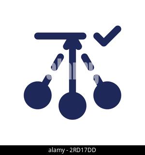 Pendulum movement applying black pixel perfect solid ui icon Stock Vector