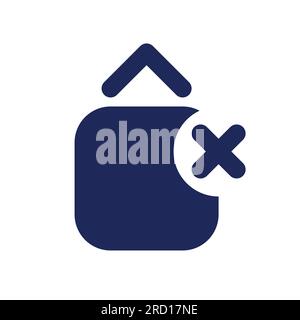 Remove jump animation effect black pixel perfect solid ui icon Stock Vector