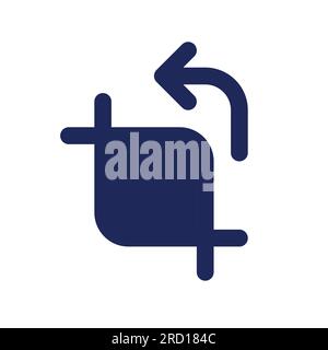 Cropping black pixel perfect solid ui icon Stock Vector
