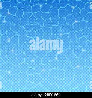 Water surface vector pool texture wave ripple. Water background blue summer tropical water 3d surface Stock Vector