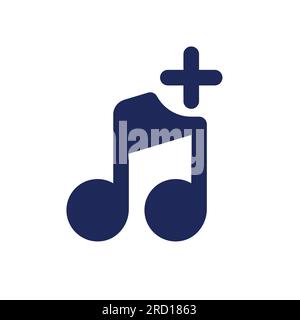 Add audio black pixel perfect solid ui icon Stock Vector