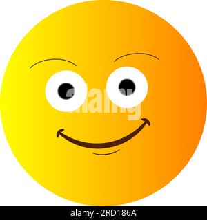 Yellow smiley face for your design. Happy smile card concept illustration. Сharacter for web or card design. Graphic element for background Stock Vector