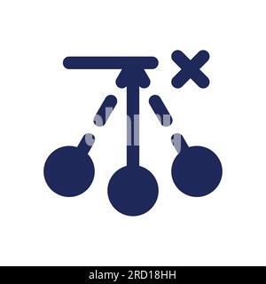 Remove pendulum effect black pixel perfect solid ui icon Stock Vector