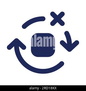 Remove spinning effect black pixel perfect solid ui icon Stock Vector