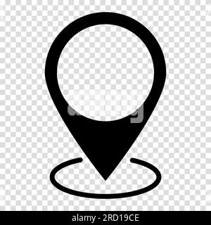 Location pin map icon. Flat design. Vector illustration sign on a transparent background. Stock Vector