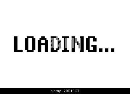 Retro video game pixel LOADING screen. Game loading old vintage game play concept digital 8bit. Stock Vector