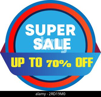 Super Sale and special offer. 70% off. Vector illustration Stock Vector