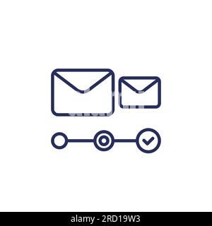 email campaign line icon on white Stock Vector
