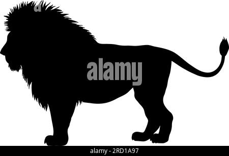 Lion silhouette isolated on white background. Vector illustration Stock Vector