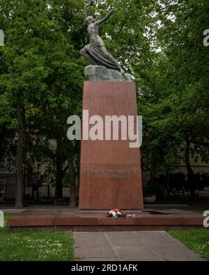 Bratislava, SK – June 10, 2023 View of Jozef Kostka’s, Victory Monument to Liberation by the Red Army (Víťazstvo – pamätník oslobodenia Červenou armád Stock Photo