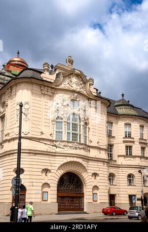 Bratislava, SK – June 10, 2023 View of The Slovak Philharmonic or Slovak State Philharmonic (Slovenská filharmónia). In the Baroque era Reduta Bratisl Stock Photo