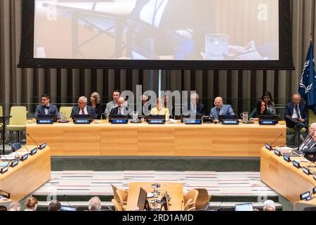 New York, USA. 17th July, 2023. Atmosphere during Commemoration of the 25th anniversary of the Rome Statute at UN Headquarters in New York on July 17, 2023. (Photo by Lev Radin/Sipa USA) Credit: Sipa USA/Alamy Live News Stock Photo