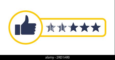 5 Star customer review quality rate satisfaction best service recommend. 5 star rate icon success vector icon. Stock Vector