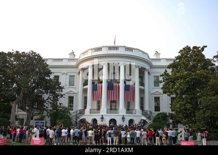 Washington, United States Of America. 17th July, 2017. children participate in a youth soccer clinic with Major League Soccer (MLS) players and coaches ahead of the MLS All-Star game, on the South Lawn of the White House in Washington, DC, on July 17, 2023. Credit: Brazil Photo Press/Alamy Live News Stock Photo
