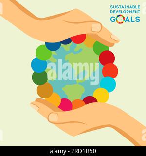 Sustainable Development Global Goals. Corporate social responsibility. Stock Vector