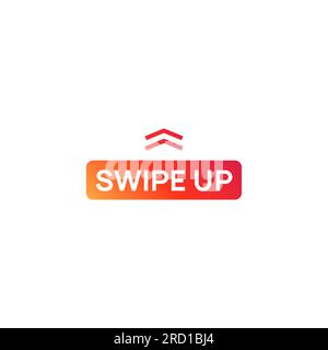 Swipe up arrow vector icon. Social media story drag button sign action graphic design app ui shape swipe up. Stock Vector