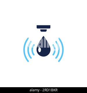 Water sensor vector icon. Water flow drop control sensor logo design isolated illustration. Stock Vector