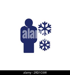 hypothermia icon on white, vector Stock Vector