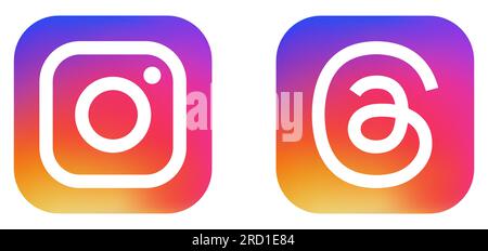 Set of Threads logos. New app of Instagram. The new technology apps for  conversations. Vector illustration isolated on transparent background Stock  Vector Image & Art - Alamy