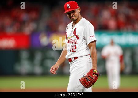 St. Louis, USA. 17th July, 2023. St. Louis Cardinals catcher Ivan Herrera  (48) looks on during a MLB regular season game between the Miami Marlins  and St. Louis Cardinals, Monday, July 17