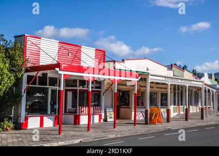 geography / travel, New Zealand, Waikato, Coromandel, historic shops in Coromandel, Waikato, ADDITIONAL-RIGHTS-CLEARANCE-INFO-NOT-AVAILABLE Stock Photo