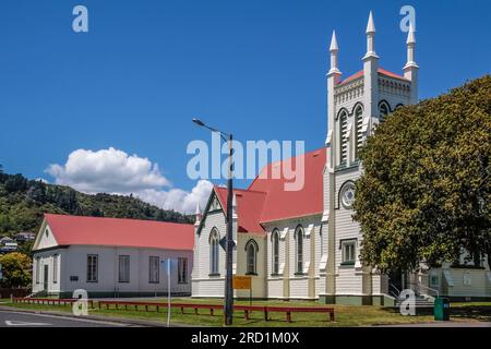 geography / travel, New Zealand, Waikato, Thames, apostolic church in Thames, Coromandel-Halblinsel, ADDITIONAL-RIGHTS-CLEARANCE-INFO-NOT-AVAILABLE Stock Photo