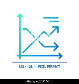 Line chart gradient linear vector icon Stock Vector