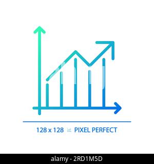Growth diagram gradient linear vector icon Stock Vector