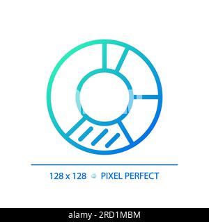 Donut chart gradient linear vector icon Stock Vector
