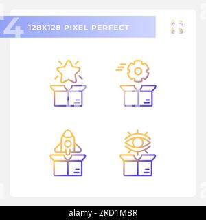 Gradient product management icons set Stock Vector