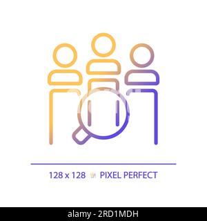 2D gradient customer analysis linear icon Stock Vector