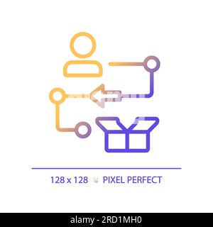 2D gradient track goods linear icon Stock Vector