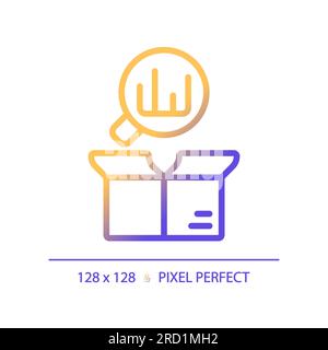 2D gradient analytics linear icon Stock Vector