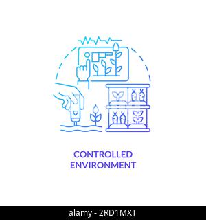 Thin line controlled environment icon concept Stock Vector