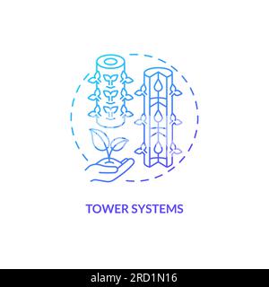 Thin line tower systems icon concept Stock Vector