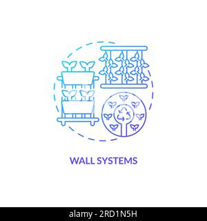 Thin line wall systems icon concept Stock Vector