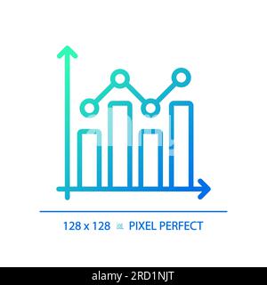 Combo chart gradient linear vector icon Stock Vector