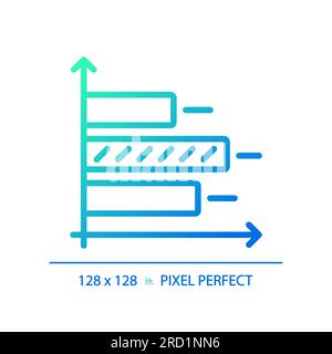 Horizontal bar chart gradient linear vector icon Stock Vector