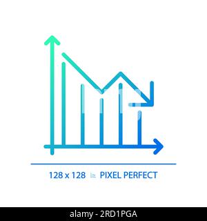 Decrease graph gradient linear vector icon Stock Vector