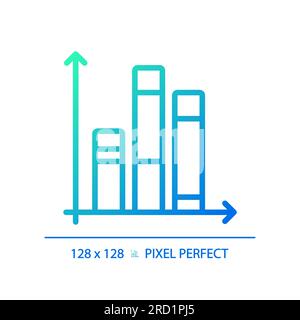 Vertical stacked column chart gradient linear vector icon Stock Vector