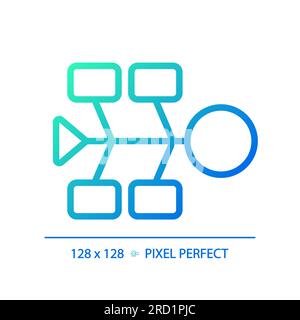 Fishbone diagram gradient linear vector icon Stock Vector