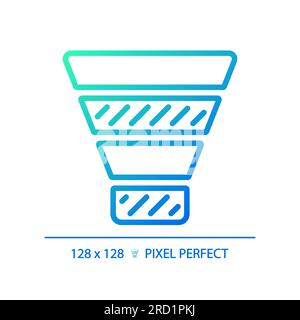 Funnel chart gradient linear vector icon Stock Vector