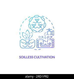 Thin line soilless cultivation icon concept Stock Vector