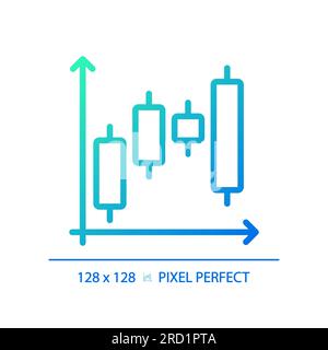 Candlestick chart gradient linear vector icon Stock Vector