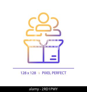 2D gradient customer linear icon Stock Vector